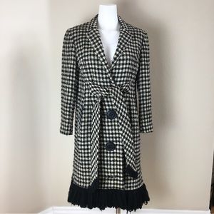 Vintage 60s Coat Black White Checks Small Mam’selle by Betty Carol retro buttons